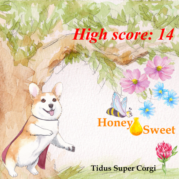 Tidus the SuperCorgi In Honey Sweet