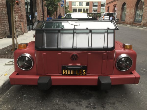 Red Volkswagen Thing With License Plate Roof Les