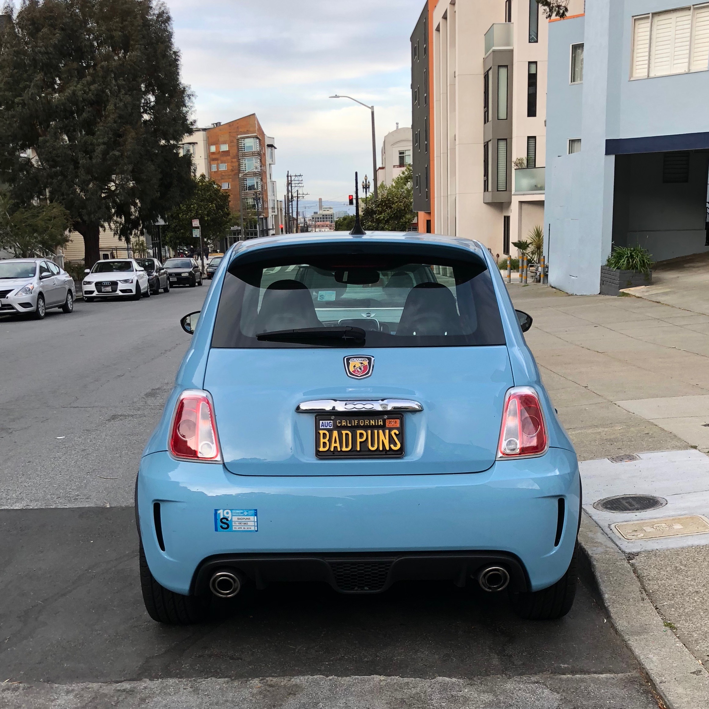 Fiat With License Plate BAD PUNS