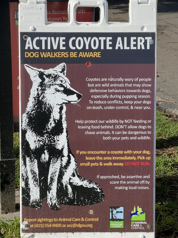 Active Coyote Alert Sign