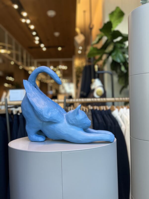 Cat Statue With Wings Stretching