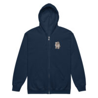 Sad Bulldog Embroidered Zip Hoodie